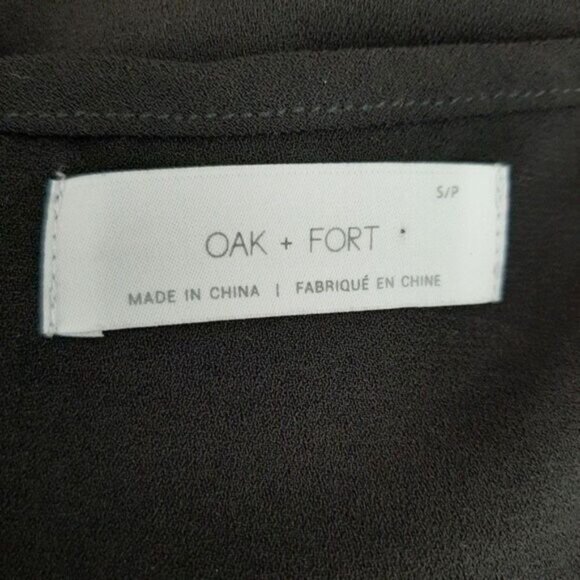 OAK + FORT / Open Cut-Out Back Midi Dres Black Flowy Sz S - Picture 12 of 13